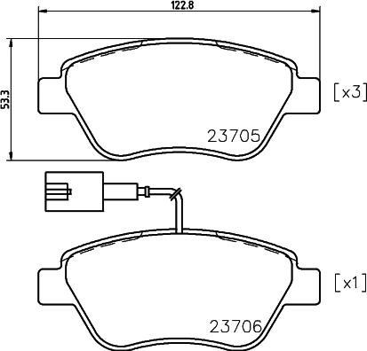 HELLA PAGID 8DB 355 018-821 - Гальмівні колодки, дискові гальма autocars.com.ua