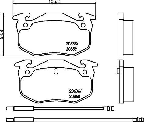 HELLA PAGID 8DB 355 018-921 - Тормозные колодки, дисковые, комплект autodnr.net