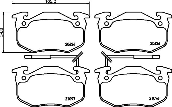 HELLA PAGID 8DB 355 018-941 - Гальмівні колодки, дискові гальма autocars.com.ua