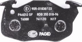 HELLA PAGID 8DB 355 018-961 - Гальмівні колодки перед. 205-305-309-405-Clio-Rapid 82-00 1.0-2.2 autocars.com.ua