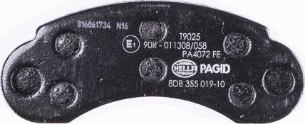 HELLA PAGID 8DB 355 019-101 - Тормозные колодки, дисковые, комплект avtokuzovplus.com.ua