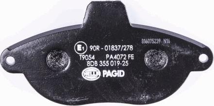 HELLA PAGID 8DB 355 019-251 - Тормозные колодки, дисковые, комплект avtokuzovplus.com.ua