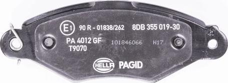 HELLA PAGID 8DB 355 019-301 - Тормозные колодки, дисковые, комплект autodnr.net