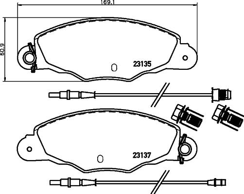 HELLA PAGID 8DB 355 019-331 - Гальмівні колодки, дискові гальма autocars.com.ua