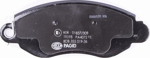 HELLA PAGID 8DB 355 019-361 - Тормозные колодки, дисковые, комплект autodnr.net