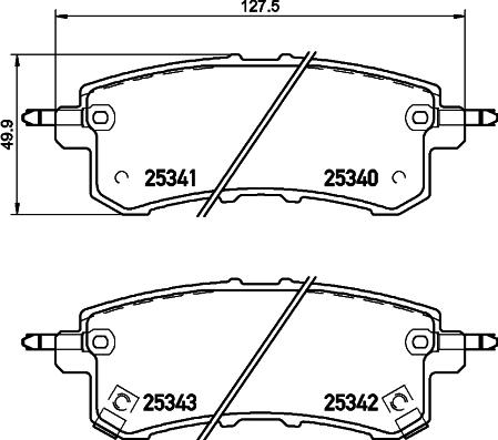 HELLA PAGID 8DB 355 019-541 - Тормозные колодки, дисковые, комплект avtokuzovplus.com.ua