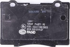 HELLA PAGID 8DB 355 019-571 - Тормозные колодки, дисковые, комплект avtokuzovplus.com.ua