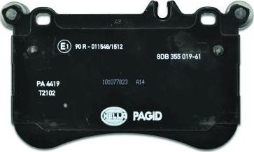 HELLA PAGID 8DB 355 019-611 - Тормозные колодки, дисковые, комплект avtokuzovplus.com.ua