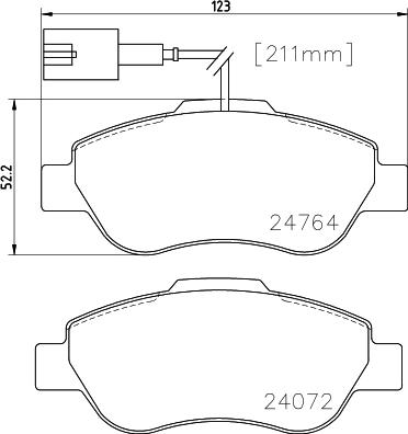 HELLA PAGID 8DB 355 019-921 - Гальмівні колодки, дискові гальма autocars.com.ua