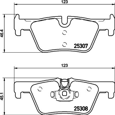 HELLA PAGID 8DB 355 019-971 - Гальмівні колодки дискові зад. BMW 3 F30-F31 12--1 118 F20 10- autocars.com.ua