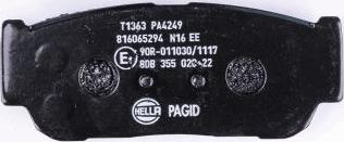 HELLA PAGID 8DB 355 020-221 - Тормозные колодки, дисковые, комплект avtokuzovplus.com.ua