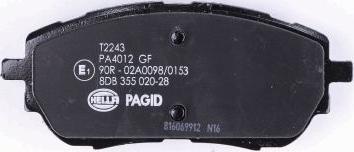 HELLA PAGID 8DB 355 020-281 - Тормозные колодки, дисковые, комплект avtokuzovplus.com.ua