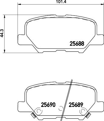 HELLA PAGID 8DB 355 020-291 - Гальмівні колодки дискові зад. Mazda6 2.0-2.5 12- autocars.com.ua