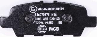 HELLA PAGID 8DB 355 020-401 - Тормозные колодки, дисковые, комплект avtokuzovplus.com.ua