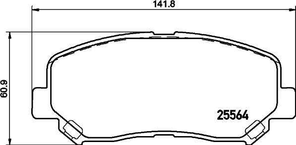 HELLA PAGID 8DB 355 020-511 - Гальмівні колодки дискові перед. Mazda Cx-5 2.0-2.2D-2.5 11.11- autocars.com.ua