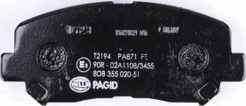 HELLA PAGID 8DB 355 020-511 - Гальмівні колодки дискові перед. Mazda Cx-5 2.0-2.2D-2.5 11.11- autocars.com.ua