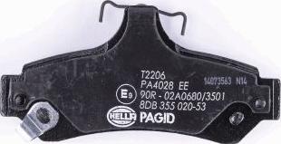 HELLA PAGID 8DB 355 020-531 - Гальмівні колодки, дискові гальма autocars.com.ua