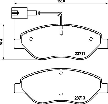 HELLA PAGID 8DB 355 020-561 - Гальмівні колодки, дискові гальма autocars.com.ua