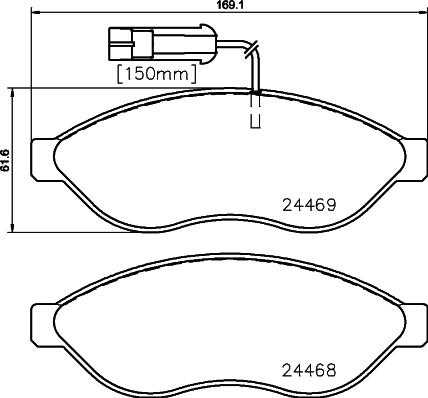 HELLA PAGID 8DB 355 020-651 - Гальмівні колодки, дискові гальма autocars.com.ua