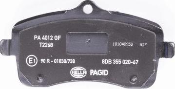 HELLA PAGID 8DB 355 020-671 - Тормозные колодки, дисковые, комплект avtokuzovplus.com.ua