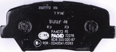 HELLA PAGID 8DB 355 020-871 - Тормозные колодки, дисковые, комплект autodnr.net