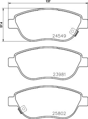 HELLA PAGID 8DB 355 020-881 - Гальмівні колодки, дискові гальма autocars.com.ua