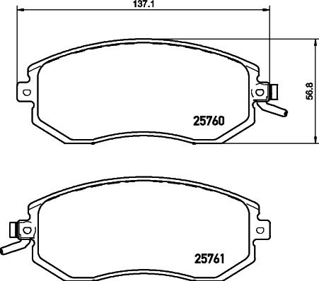 HELLA PAGID 8DB 355 020-891 - Гальмівні колодки, дискові гальма autocars.com.ua