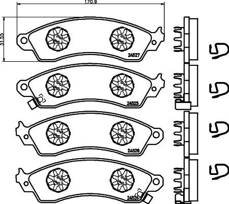 HELLA PAGID 8DB 355 021-031 - Гальмівні колодки, дискові гальма autocars.com.ua