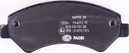 HELLA PAGID 8DB 355 021-281 - Тормозные колодки, дисковые, комплект avtokuzovplus.com.ua