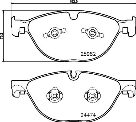 HELLA PAGID 8DB 355 021-381 - Гальмівні колодки, дискові гальма autocars.com.ua