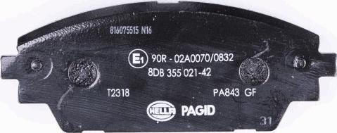 HELLA PAGID 8DB 355 021-421 - Тормозные колодки, дисковые, комплект avtokuzovplus.com.ua