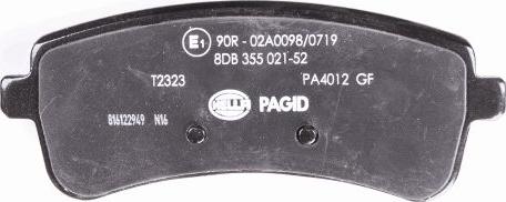 HELLA PAGID 8DB 355 021-521 - Тормозные колодки, дисковые, комплект avtokuzovplus.com.ua