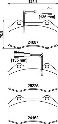 HELLA PAGID 8DB 355 021-621 - Гальмівні колодки, дискові гальма autocars.com.ua