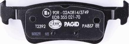 HELLA PAGID 8DB 355 021-701 - Тормозные колодки, дисковые, комплект avtokuzovplus.com.ua