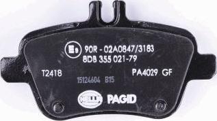 HELLA PAGID 8DB 355 021-791 - Тормозные колодки, дисковые, комплект avtokuzovplus.com.ua