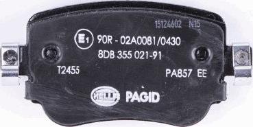 HELLA PAGID 8DB 355 021-911 - Тормозные колодки, дисковые, комплект avtokuzovplus.com.ua