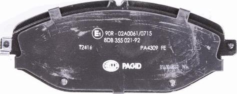 HELLA PAGID 8DB 355 021-921 - Тормозные колодки, дисковые, комплект avtokuzovplus.com.ua