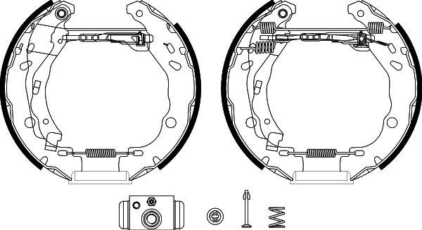 HELLA PAGID 8DB 355 022-521 - Комплект гальм, барабанний механізм autocars.com.ua