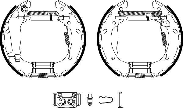 HELLA PAGID 8DB 355 022-551 - Комплект гальм, барабанний механізм autocars.com.ua