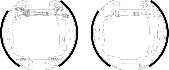 HELLA PAGID 8DB 355 022-561 - Комплект гальм, барабанний механізм autocars.com.ua