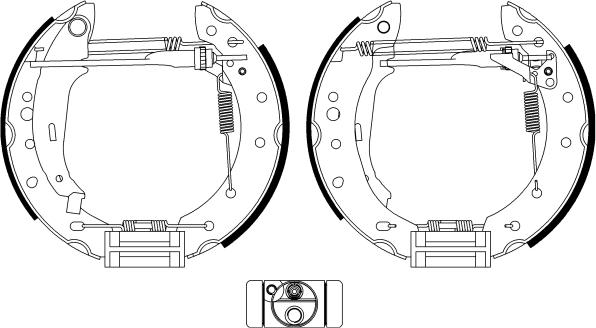 HELLA PAGID 8DB 355 022-901 - Комплект гальм, барабанний механізм autocars.com.ua