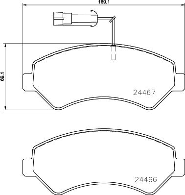 HELLA PAGID 8DB 355 023-011 - Гальмівні колодки, дискові гальма autocars.com.ua