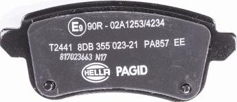 HELLA PAGID 8DB 355 023-211 - Гальмівні колодки дискові Renault Espace V. Grand Scenic IV. Megane IV. Scenic IV. Talisman 1.2-2.0D 02.15- autocars.com.ua