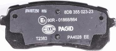 HELLA PAGID 8DB 355 023-231 - Тормозные колодки, дисковые, комплект autodnr.net