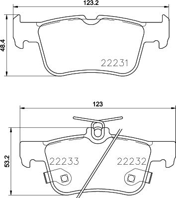 HELLA PAGID 8DB 355 023-301 - Гальмівні колодки, дискові гальма autocars.com.ua