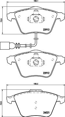 HELLA PAGID 8DB 355 023-671 - Гальмівні колодки, дискові гальма autocars.com.ua