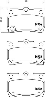 HELLA PAGID 8DB 355 024-471 - Тормозные колодки, дисковые, комплект avtokuzovplus.com.ua