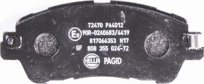 HELLA PAGID 8DB 355 024-721 - Тормозные колодки, дисковые, комплект avtokuzovplus.com.ua