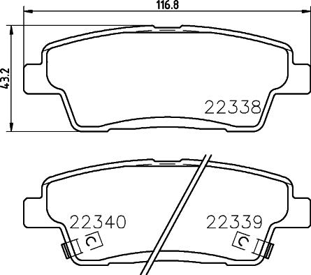 HELLA PAGID 8DB 355 024-841 - Тормозные колодки, дисковые, комплект avtokuzovplus.com.ua