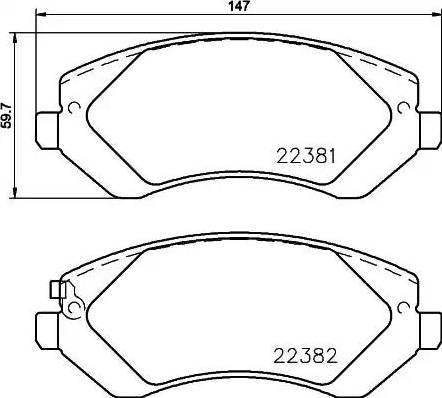 HELLA PAGID 8DB 355 024-881 - Тормозные колодки, дисковые, комплект avtokuzovplus.com.ua